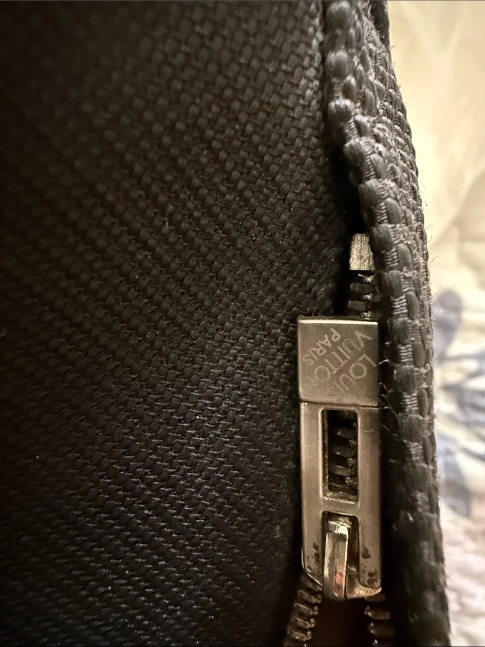 Louis Vuitton Black Canvas Laptop Messenger Shoulder Bag
